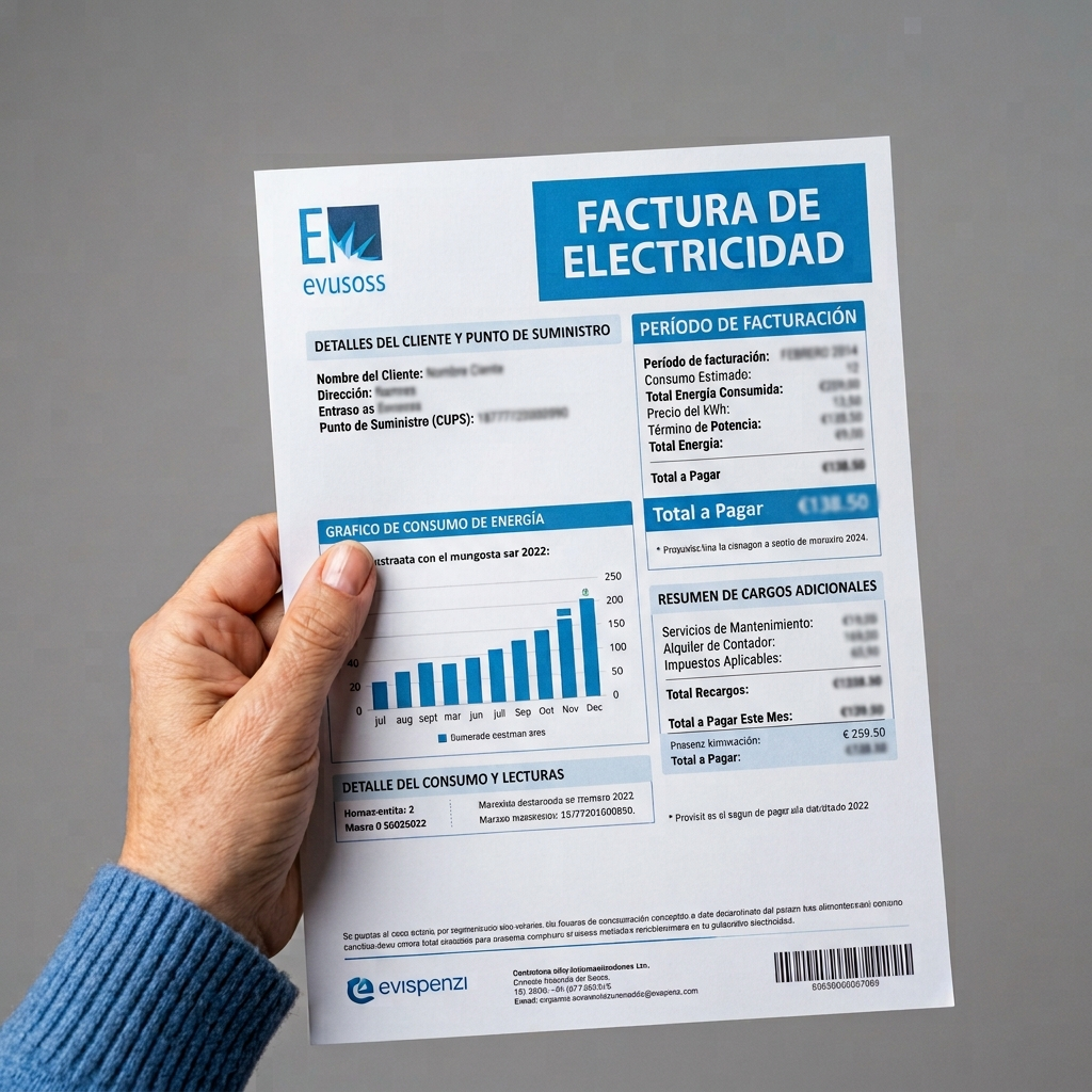 Imagen de factura de electricidad
